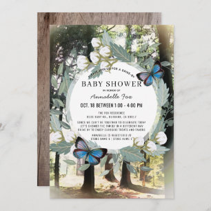 Invitation Baby shower Enchanted Forest Butterfly Drive-by