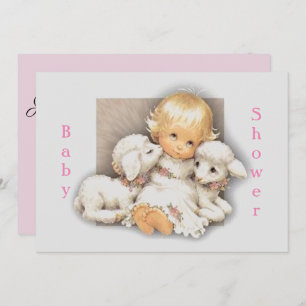 Invitation Baby shower Enfant avec agneaux