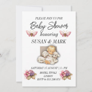 Invitation Baby shower Enfant avec aimant agneau