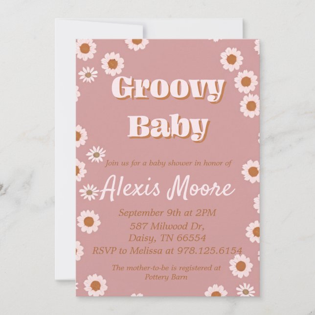 Invitation Baby shower enfant Fleur bébé super (Devant)