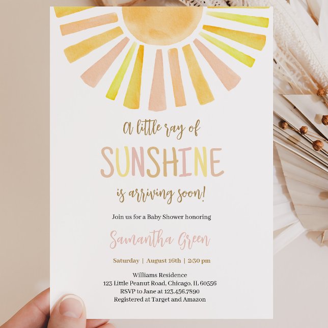 Invitation Baby Shower Ensoleillé (Créateur téléchargé)