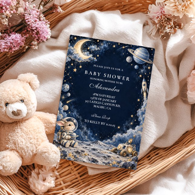 Invitation Baby Shower Espace (Créateur téléchargé)