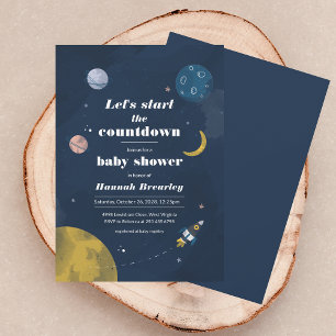 Invitation Baby Shower Espace Moderne pour Nouveau-Né