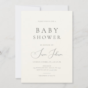 Invitation Baby shower esthétique minimaliste moderne