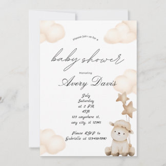 Invitation Baby shower esthétique neutre entre les sexes