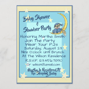 Invitation Baby shower et fête du bois de sciage sans lune, é