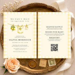 Invitation Baby Shower Été Tout en Un Citron Pressé