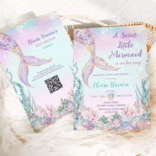 Invitation Baby shower Ethereal Little Mermaid Girl