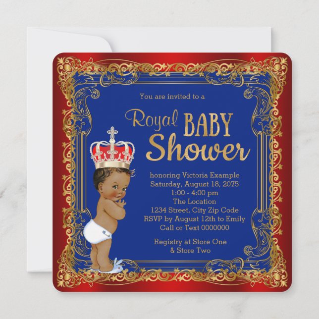 Invitation Baby shower Ethnic Royal Prince (Dos)