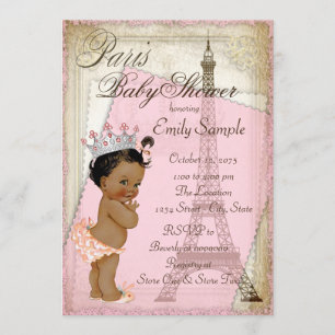 Invitation Baby shower Ethnic Vintage Paris