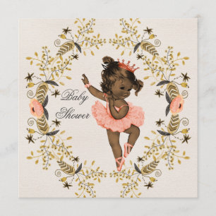 Invitation Baby shower ethnique de ballerine de guirlande