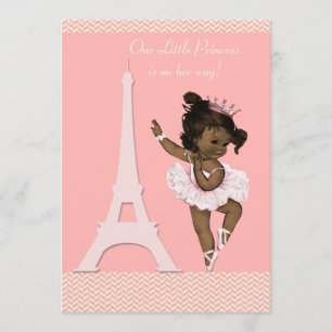Invitation Baby shower ethnique de chevrons de Tour Eiffel de