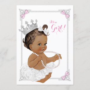 Invitation Baby shower ethnique de la princesse White Tutu Pi
