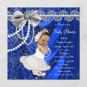 Invitation Baby shower ethnique de perle de satin d'argent de