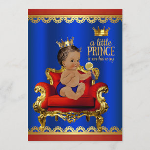 Invitation Baby shower ethnique de prince Boy de chaise bleue