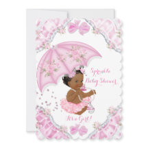 Baby Shower Ethnique Fille Parapluie Rose Fleurs