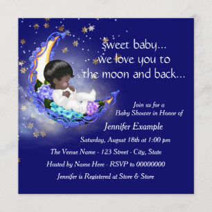 Invitation Baby Shower Ethnique Lune et Retour