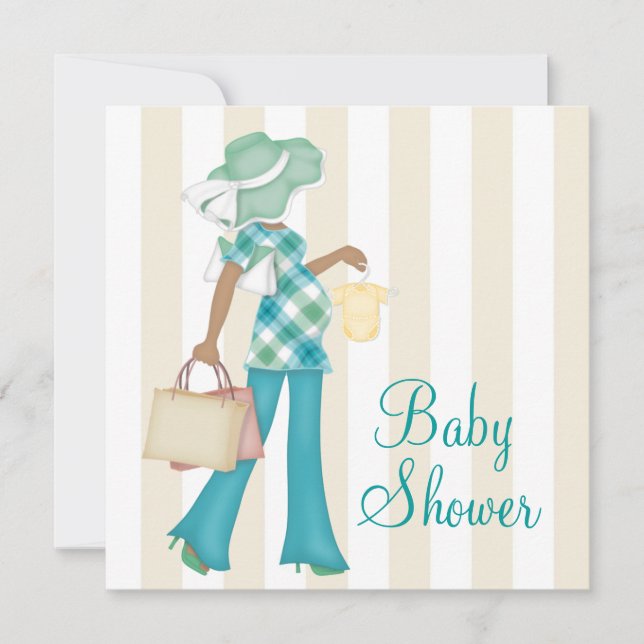 Invitation Baby-Shower Ethnique Maman Chic (Devant)