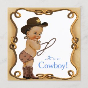 Invitation Baby Shower Ethnique Petit Cowboy