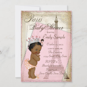 Invitation Baby shower Ethnique Vintage Paris