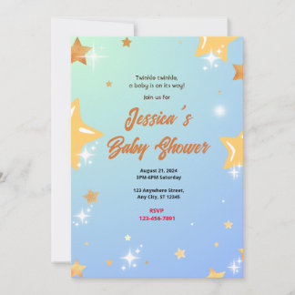 Invitation Baby shower étoilé