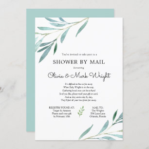 Invitation Baby shower Eucalyptus Branches par courrier