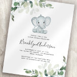 Invitation Baby shower Eucalyptus Elephant BUDGET<br><div class="desc">Invitations amis et famille pour honorer la maman à être avec cette invitation de Baby shower moderne à l'éléphant mignon.</div>