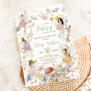 Invitation Baby shower Fairies Fleur sauvage Flower Meadow