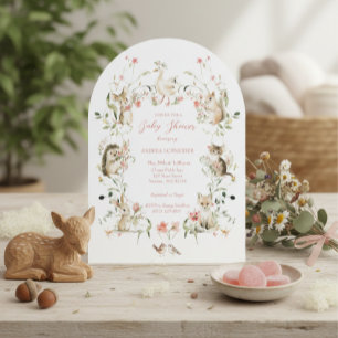 Invitation Baby Shower Fantaisiste Floral à l'Aquarelle en Fo