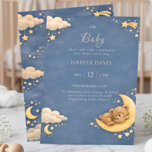 Invitation Baby Shower Fantaisiste sous le Ciel Nocturne de S