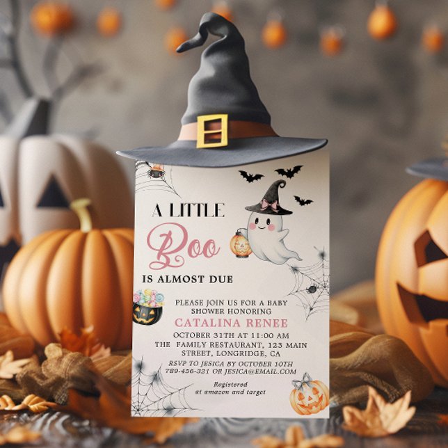 Invitation Baby shower fantôme d'Halloween lunaire (Créateur téléchargé)