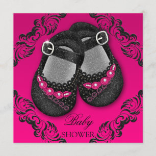 Invitation Baby shower fascinant de noir de roses indien de