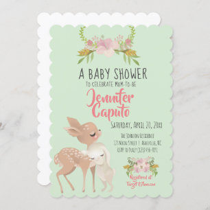 Invitation Baby shower Faun et Bunny