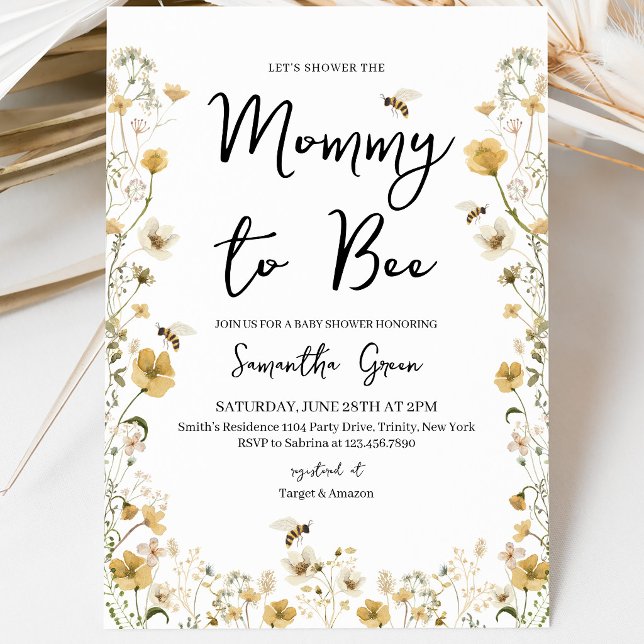 Invitation Baby-Shower Fée des Fleurs Sauvages (Créateur téléchargé)