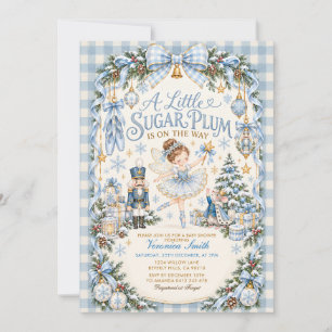 Invitation Baby Shower Fée Sucre Bleue Est en Route