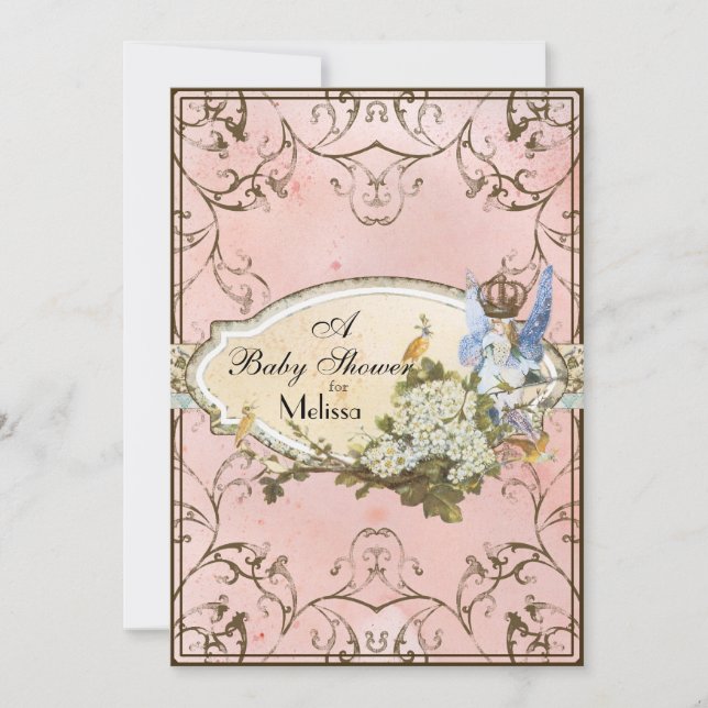 Invitation baby shower - Féerie enchantée Princess (Devant)