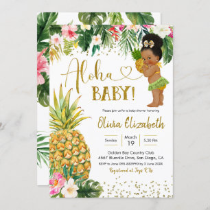 Invitation Baby shower féminin afro-tropical Luau