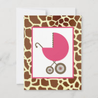 Baby shower féminin - Transport rose et Girafe Imp
