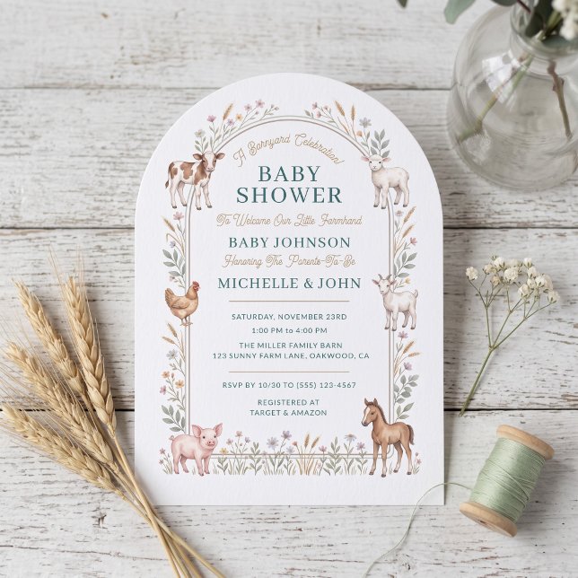 Invitation Baby-Shower Ferme Fantaisiste (Créateur téléchargé)