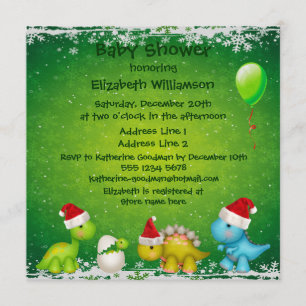 Invitation Baby shower Festif de Baby Dino, nouveau-né