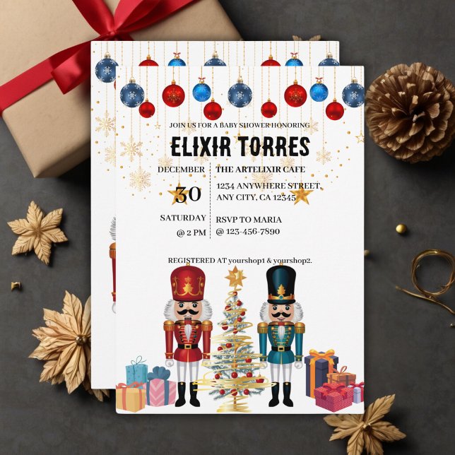 Invitation Baby shower Festif Nutcracker Ornaments (Créateur téléchargé)