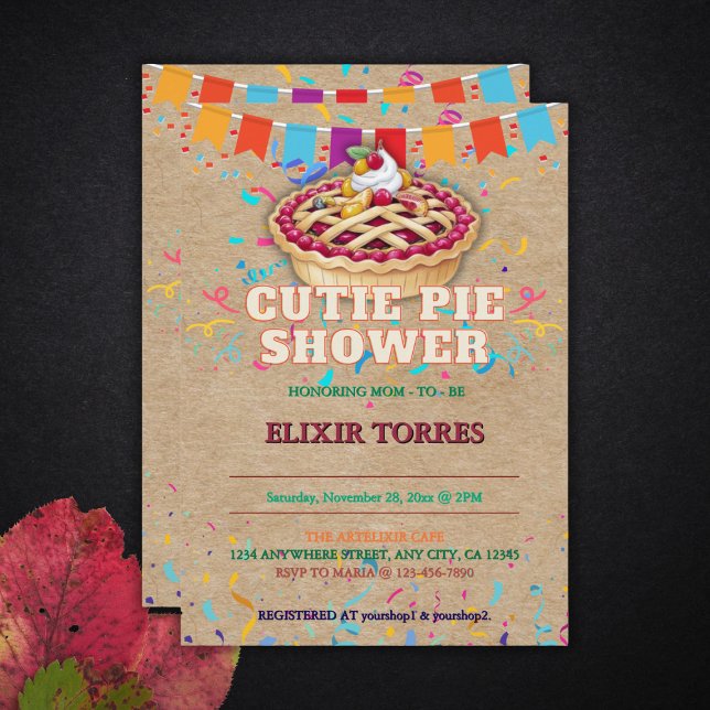 Invitation Baby shower Festive Cutie Pie Party (Créateur téléchargé)