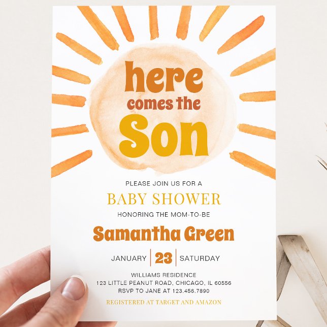 Invitation Baby-Shower Fête Bébé Soleil (Créateur téléchargé)