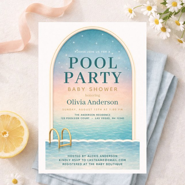 Invitation Baby Shower Fête de Piscine d'Été (Créateur téléchargé)