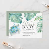 Baby shower Feuille de Monstera de tortue de mer t