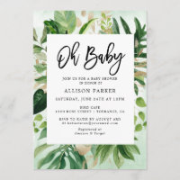 Baby shower Feuille tropique aquarelle
