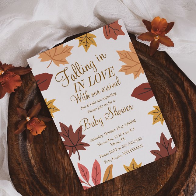 Invitation Baby Shower Feuilles de la Nature d'Automne (Créateur téléchargé)