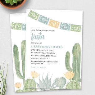 Invitation Baby shower Fiesta, Baby shower Cactus