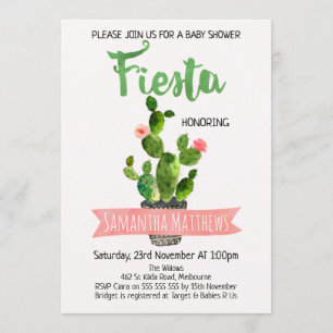 Invitation Baby shower Fiesta Cactus