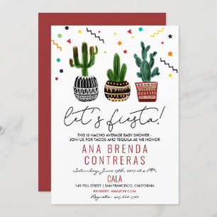 Invitation Baby shower Fiesta Cactus